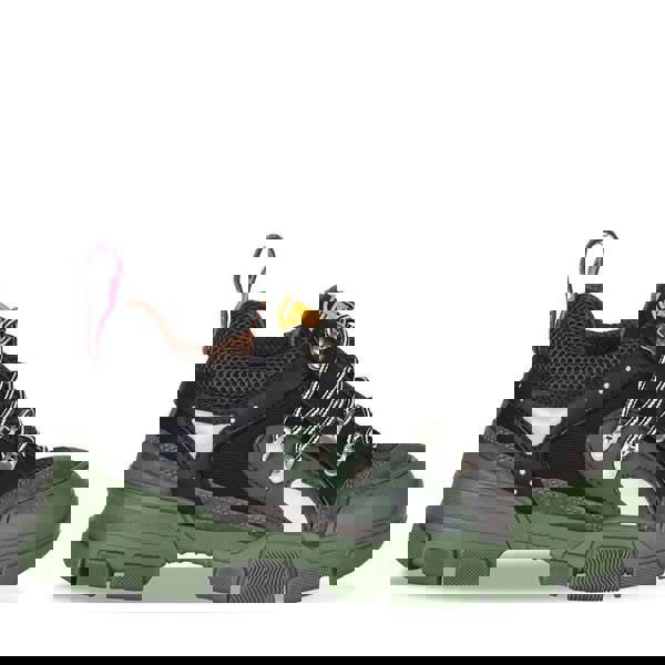 Gucci Flashtrek trainers in khaki green and black with multicoloured accents