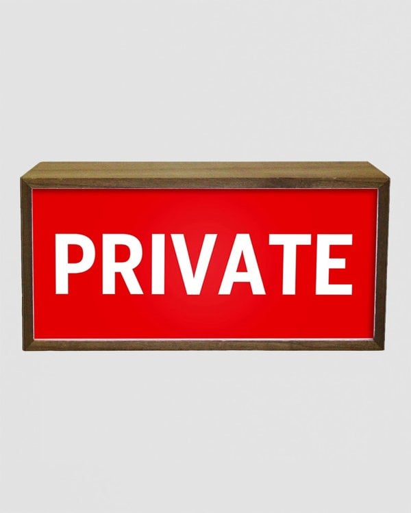 Light Box Private Sign