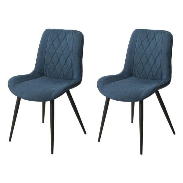 Core Products Pair of Aspen Diamond Stitch Upholstered Fabric Chairs
