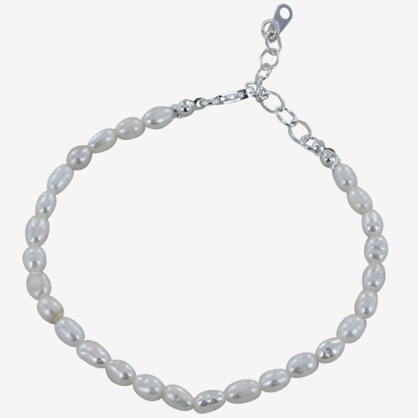 Dainty White Natural Pearl Bracelet - Reeves & Reeves