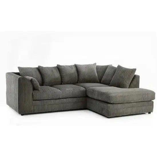 Snug Furniture Jumbo Cord Right Hand Corner Sofa With FREE Footstool