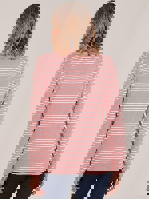 PennyPlain Striped Funnel Neck Top - Dusk