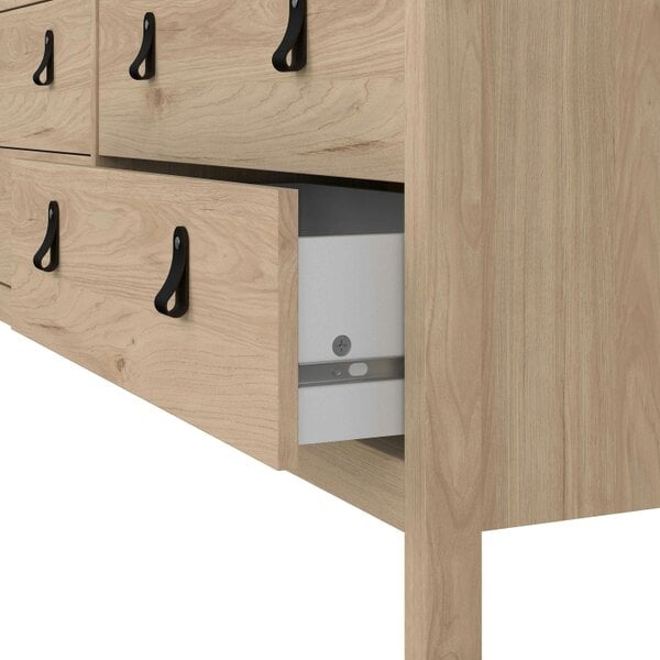 Wyld Haus Barcelona Natural Oak Wood Double Dresser 8 Drawers
