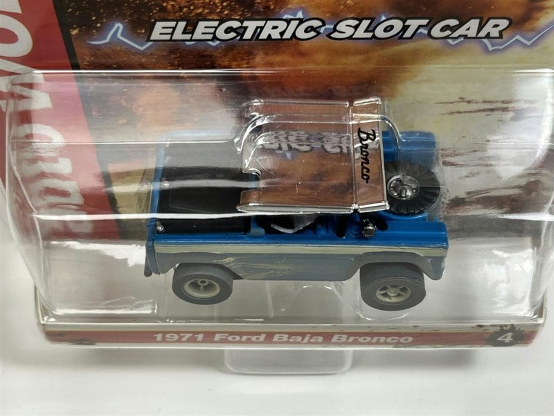 Auto World Slot Cars 1971 Ford Baja Bronco Blue X Traction Off Road HO Scale SC375-4