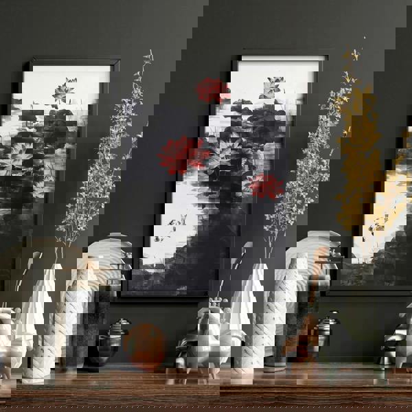 Living Room Canvas | Set of 3 Asian Inspired Wall art Prints