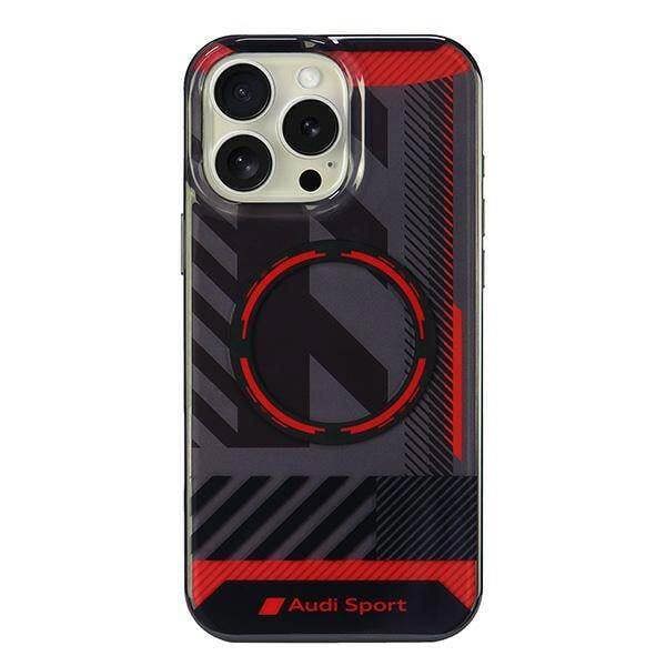 Audi IML Sport Hardcase with MagSafe for iPhone 16 Pro Max 6.9" Black/Red - AUS-IMLMIP16PM-RSQ/D2-BK