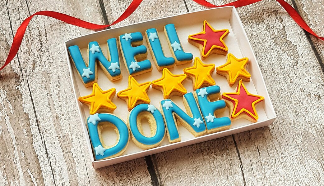 The Cookie Collaboration Hand-iced 'Well Done!' Cookie LETTERBOX GIFT