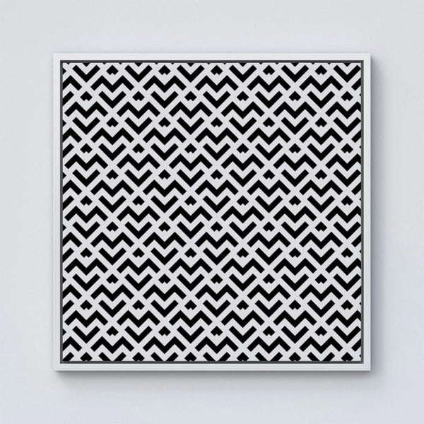 Warren Reed Black And White Abstract Pattern Framed Canvas