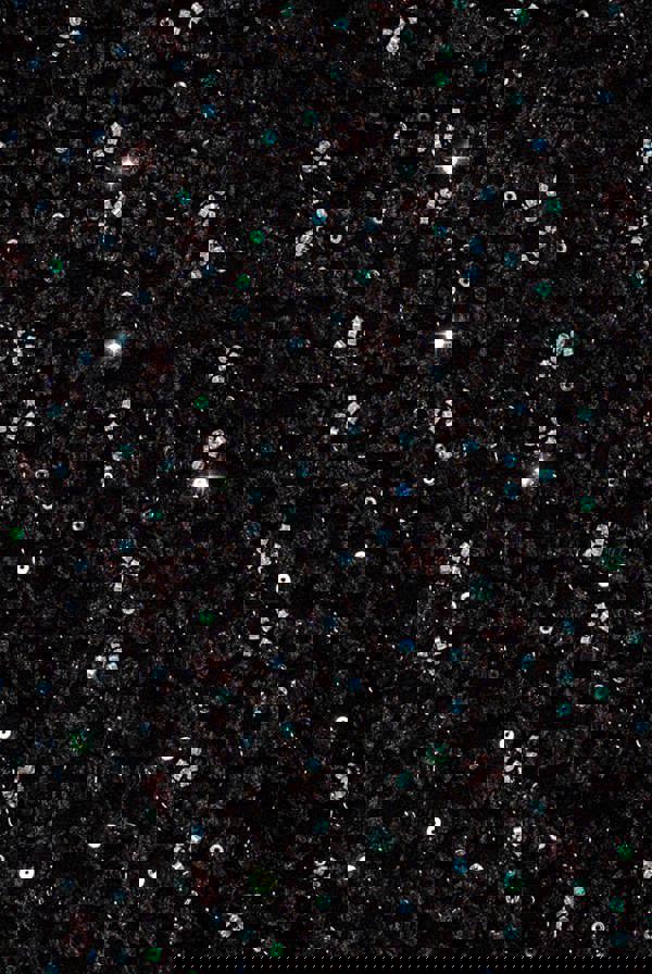 Bead Embellished Jacquard A Line Midi Dress - Black DR4795