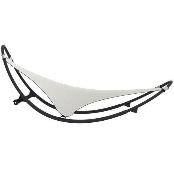 Berkfield Rocking Sun Lounger with Wheels Steel & Textilene Fabric Cream