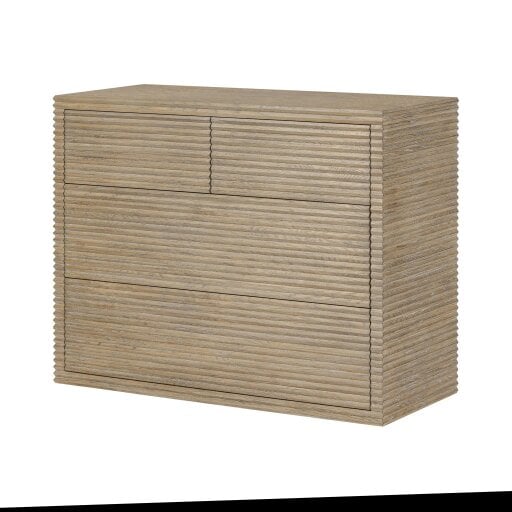 Wyld Haus Mandarina Weathered Oak Ribbed 4 Drawer Chest