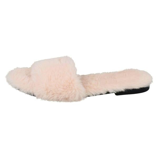 Savannah Ladies Savannah Flat All Fur Slider Mules F00090