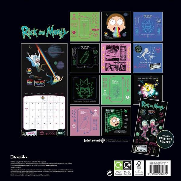 Rick And Morty Calendar 2027, Wall Calendars, Month To View, Entertainment, Gift