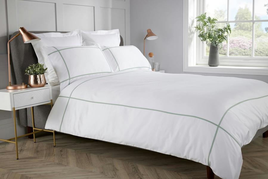 Bellissimo Home Criss Cross 100% Cotton 400 Thread Count Duvet Set Double Bed