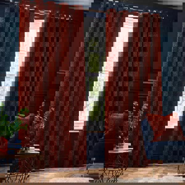 Paoletti New Galaxy Chenille Eyelet Curtains - Copper