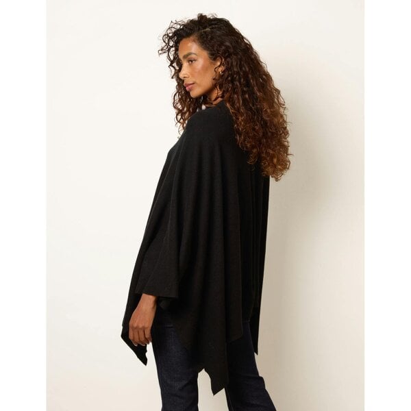 Blue Vanilla Batwing Button Detail Poncho
