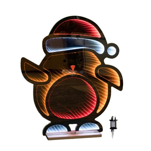 Samuel Alexander 60cm Light up Robin in Santa Hat Christmas Infinity Decoration with LEDs