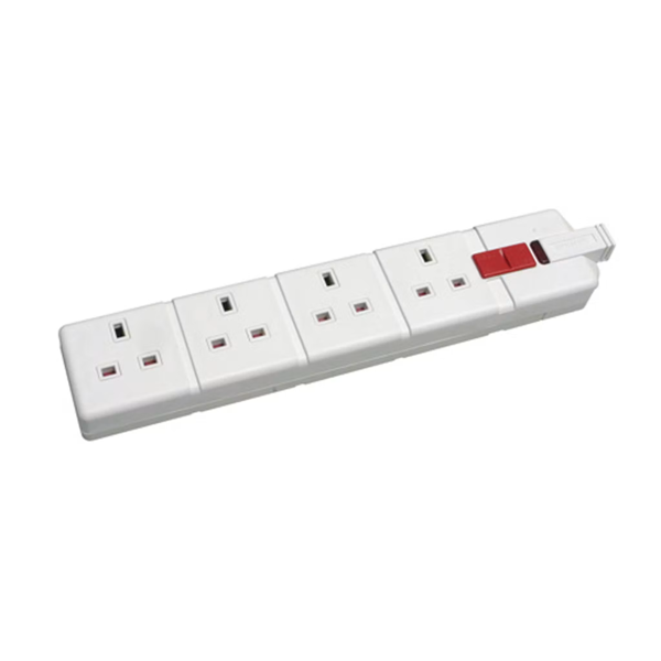 Axiom 4 Gang Rewirable Fused Trailing Socket