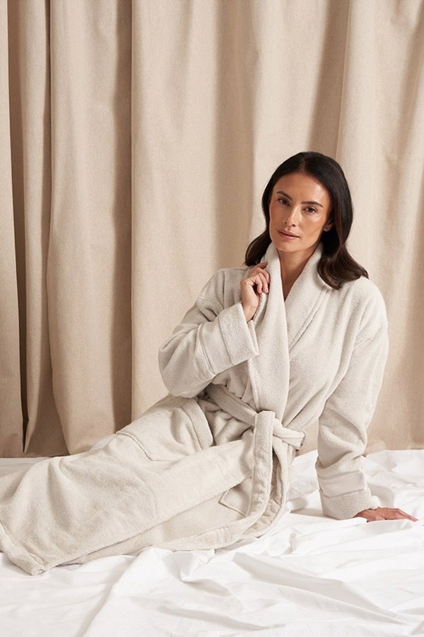 Bamboo Towelling Robe in Light GreyHomeware