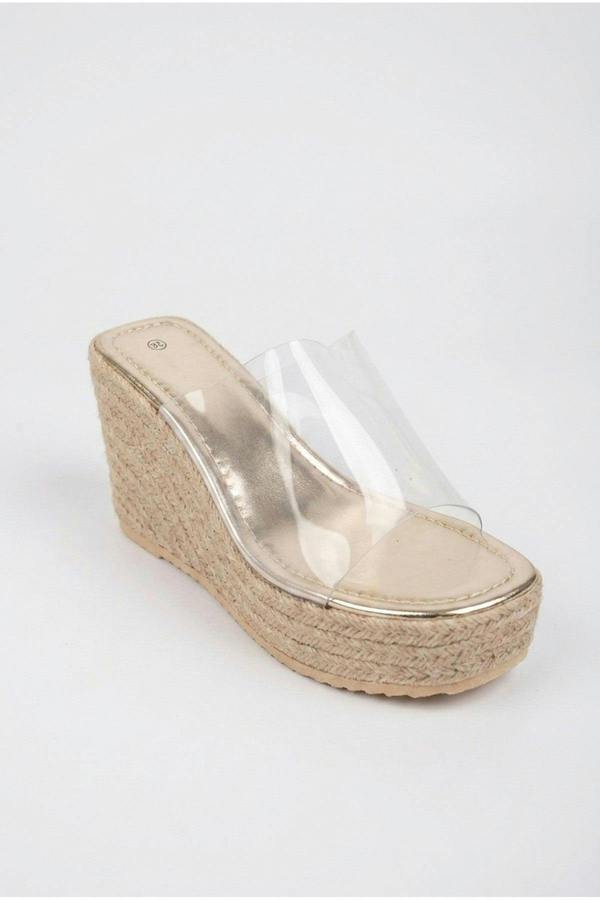 Rosa Womens Espadrille Wedge Sandals - Clear