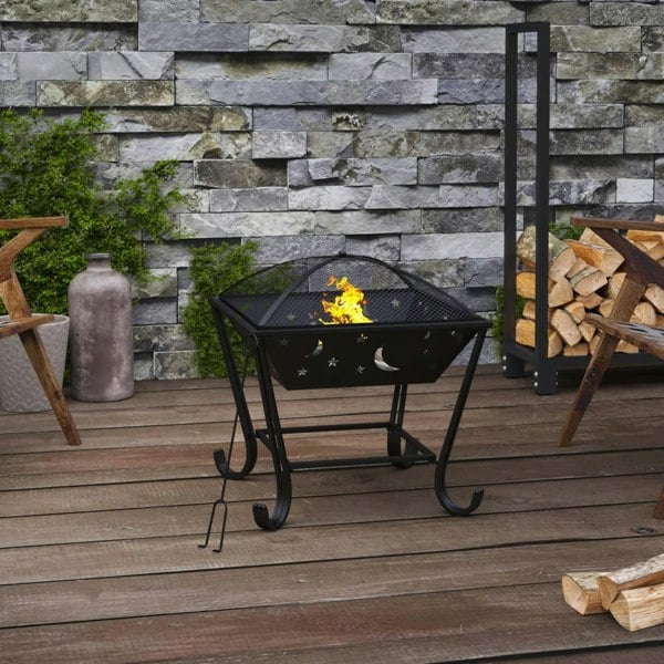 Berkfield Fire Pit with Poker 50 cm XXL Steel