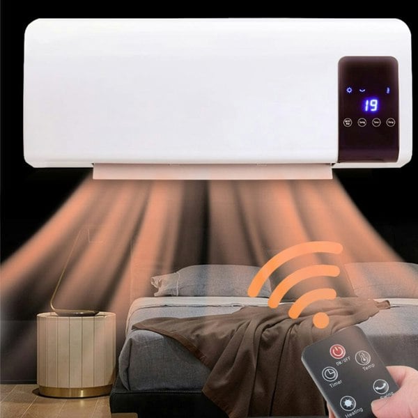 Wall Mounted White Electric Heater with Remote Control Space Heaters Living and Home