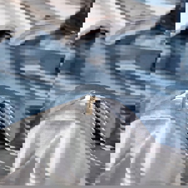 Anyhouz Anycozy Duvet Comforter Set UK King Blue/ Light Grey Egyptian Cotton Thick Blanket Bedspread 6 Pcs Bed Set