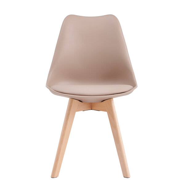 Set of 2 Dining Chairs with Solid Wooden Legs and Seat Cushion Pad Eva