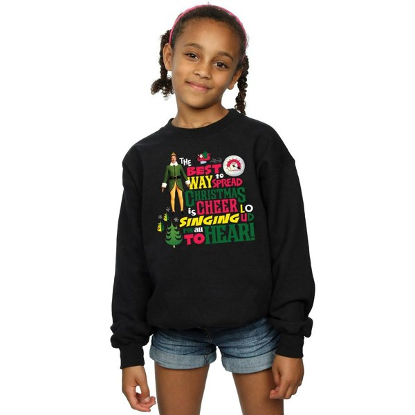 Elf Girls Christmas Cheer Sweatshirt - Black