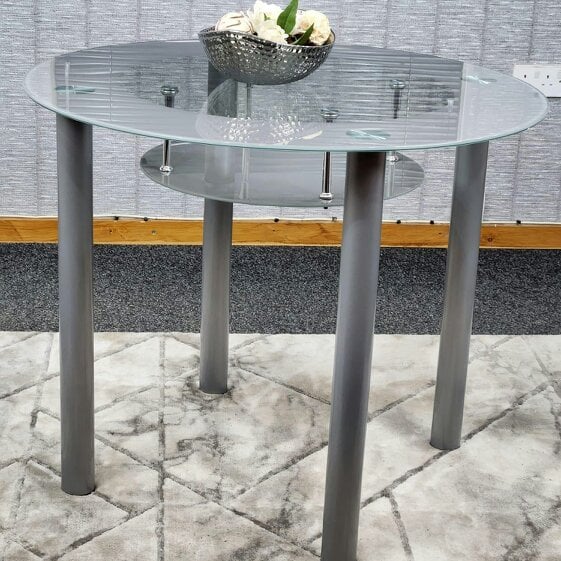 Kosy Koala Glass Grey Dining Table Round Dining Table Dining Room Kitchen Furniture