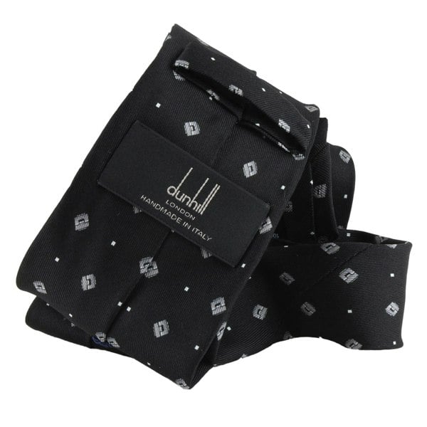 Dunhill mulberry silk tie in a cufflink printed pattern