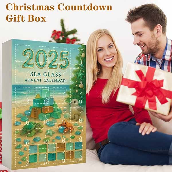 Leaper Acrylic Sea-Glass Christmas Tree Ornament Countdown Calendar