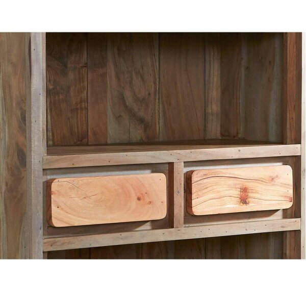 Wyld Haus Los Angeles Large Reclaimed Wood and Metal Bookcase 2 Drawers 2 Shelves