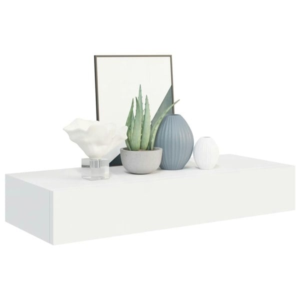Berkfield Wall-mounted Drawer Shelf White 60x23.5x10 cm MDF