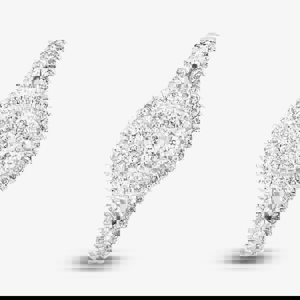 T. H. Baker 9ct White Gold 1.00ct Diamond Split Shouldered Oval Cluster Ring TH012517R