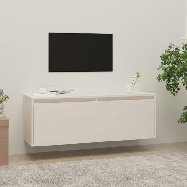 Berkfield Wall Cabinet White 100x30x35 cm Solid Wood Pine