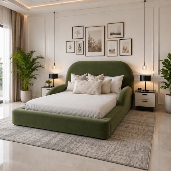 Paradise Beds Oval Padded Bed frame