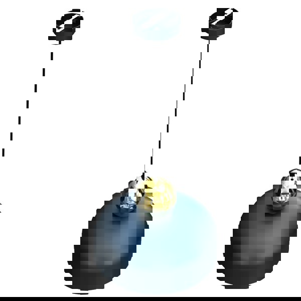 Milagro Harald Pendant Lamp 1XE27 A Stylish Hand Made 30CM Lamp In Rich Navy Blue With Luxurious Gold Detail