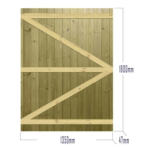 [rackhams variation] gate tongue & groove semi braced flat top [h.1800 x w.options] 6