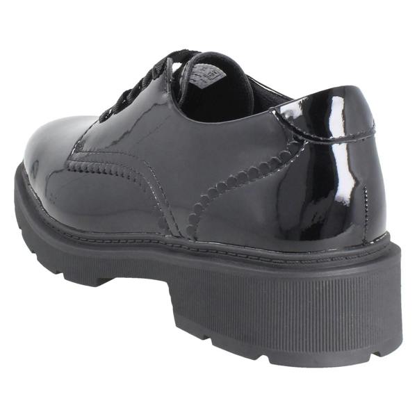 Clarks Girls Clarks Scalloped Edge Chunky Sole School Shoes Eris Pure
