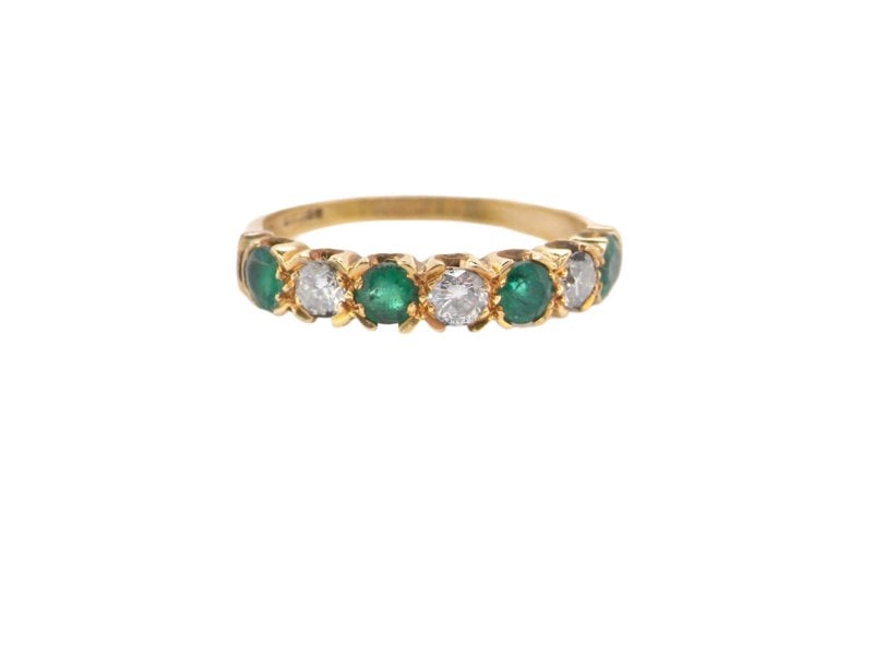 Vintage Tom A half hoop Emerald and Diamond ring