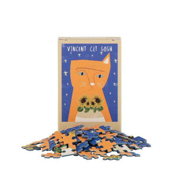 Happily Puzzles Art Cats Set - 6 x 99 Piece Mini Jigsaw Puzzles