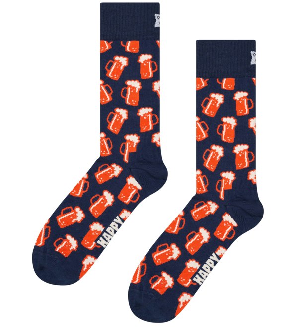 Happy Socks 2-Pack Beer & Sausages Socks Gift Box, Blue