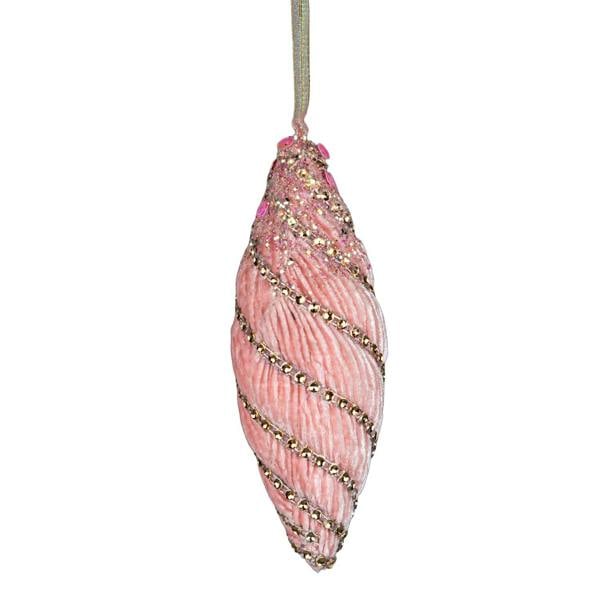 15cm Nut Shape Baby Pink Christmas Hanging Decoration Bauble for Tree, Wreath or Garland image 1