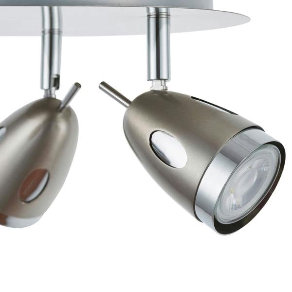 Pagazzi Lighting Lottie 3 Light Satin Nickel Ceiling Spotlight Plate
