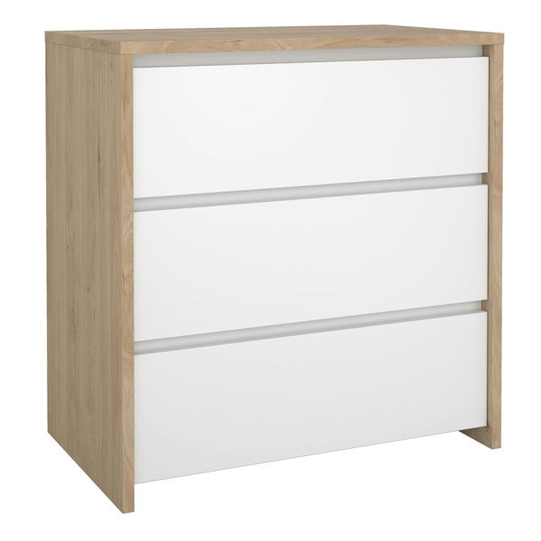 Furniture To Go Next Chest 3 Drawers Jackson Hickory White high gloss
