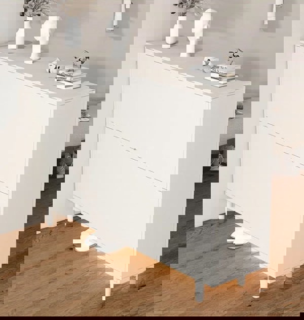 Mia Shoe Storage, Cream with coat hanger with shoe storage