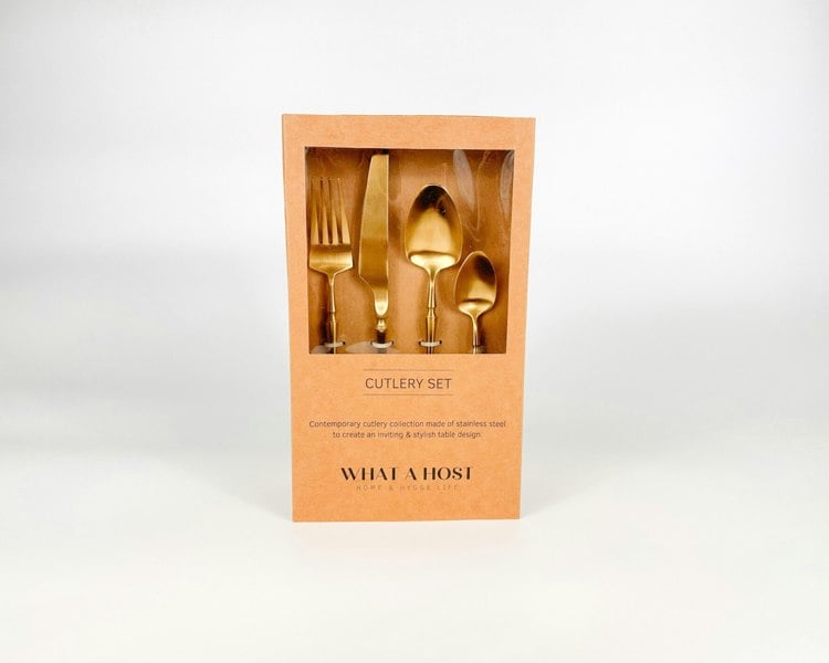 Gold Stainless Steel Cutlery Set. Restaurant Quality Flatware from What a Host Home Decor