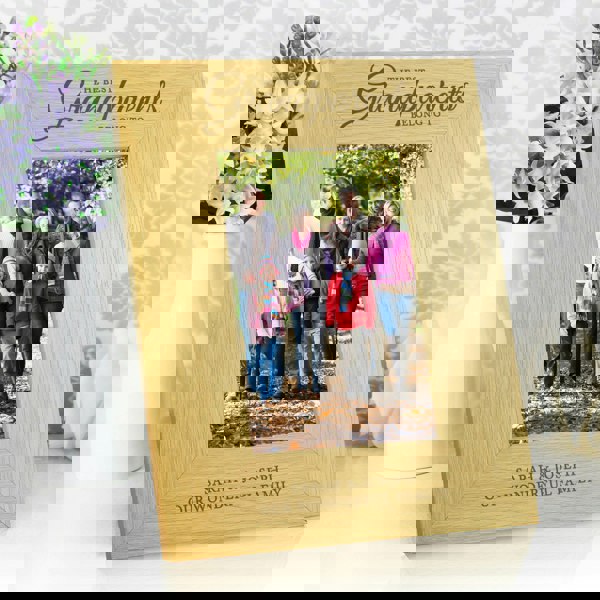 Personalised Memento Company Personalised The Best Grandparents 6x4 Oak Finish Photo Frame