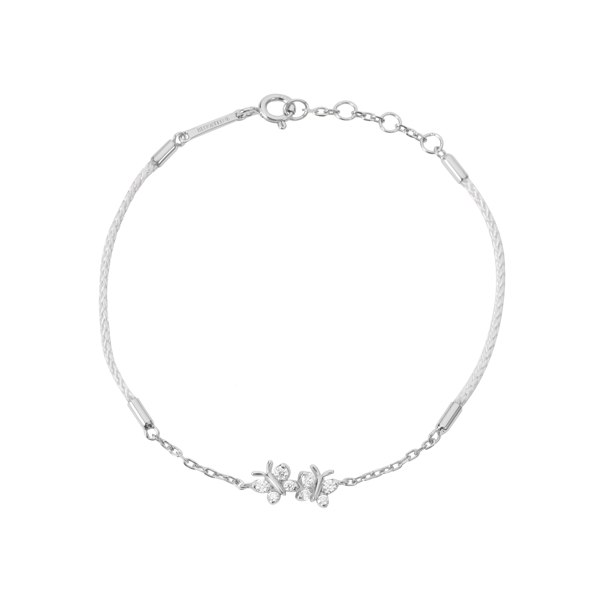 BLOOMTINE | Enchanting Flutterfly™ (Butterfly) Sterling Silver Silk Cord Bracelet